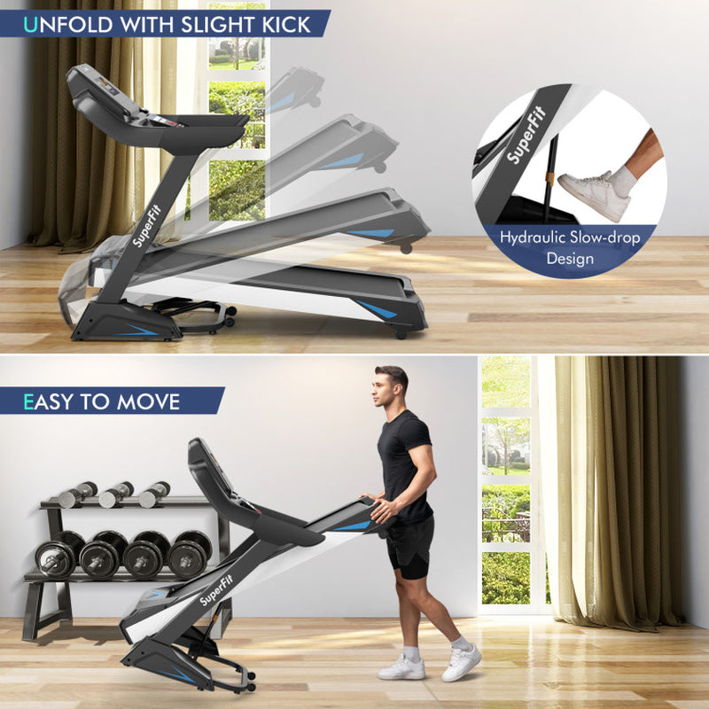 4.75 HP Treadmill with APP and Auto Incline for Home and Apartment