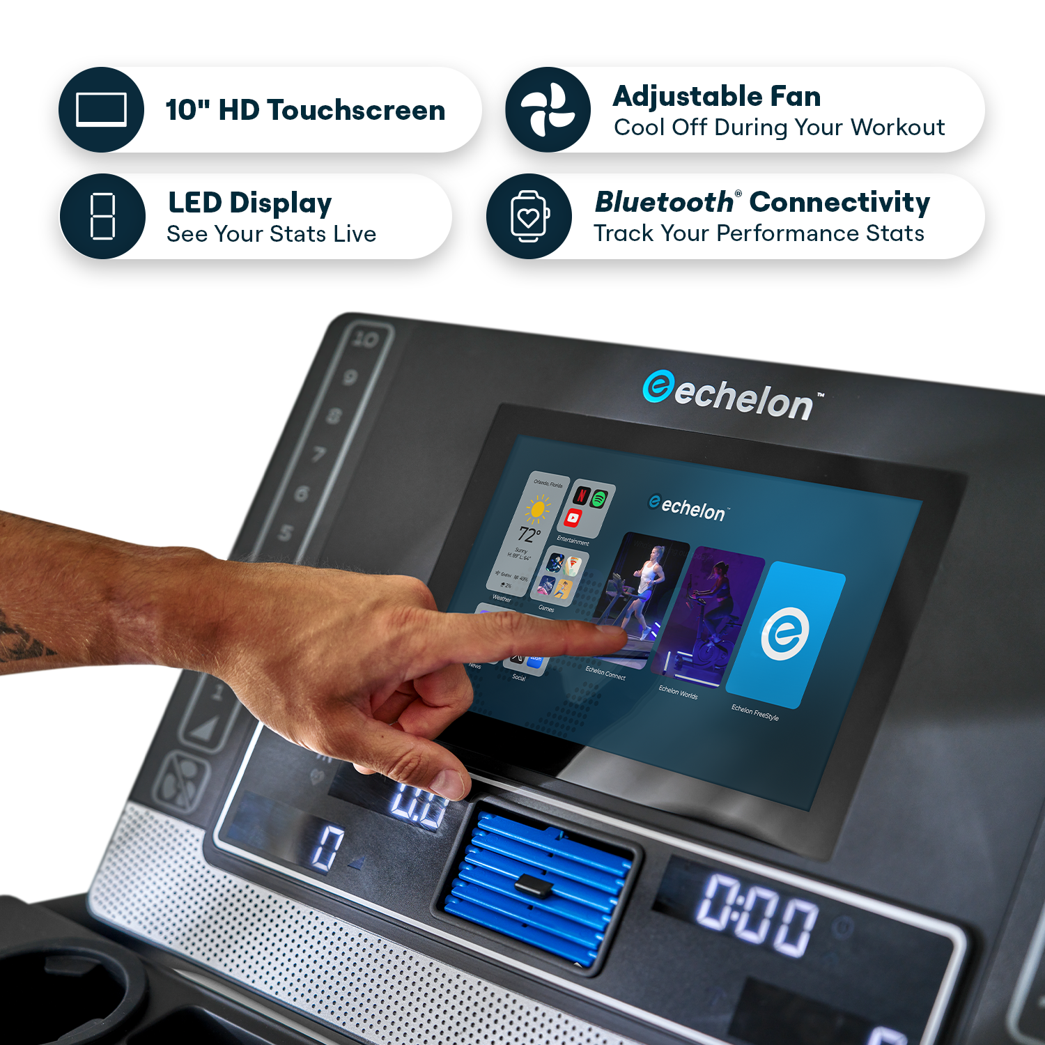 Echelon Stride 6S™-10" Auto-Fold Pro Treadmill