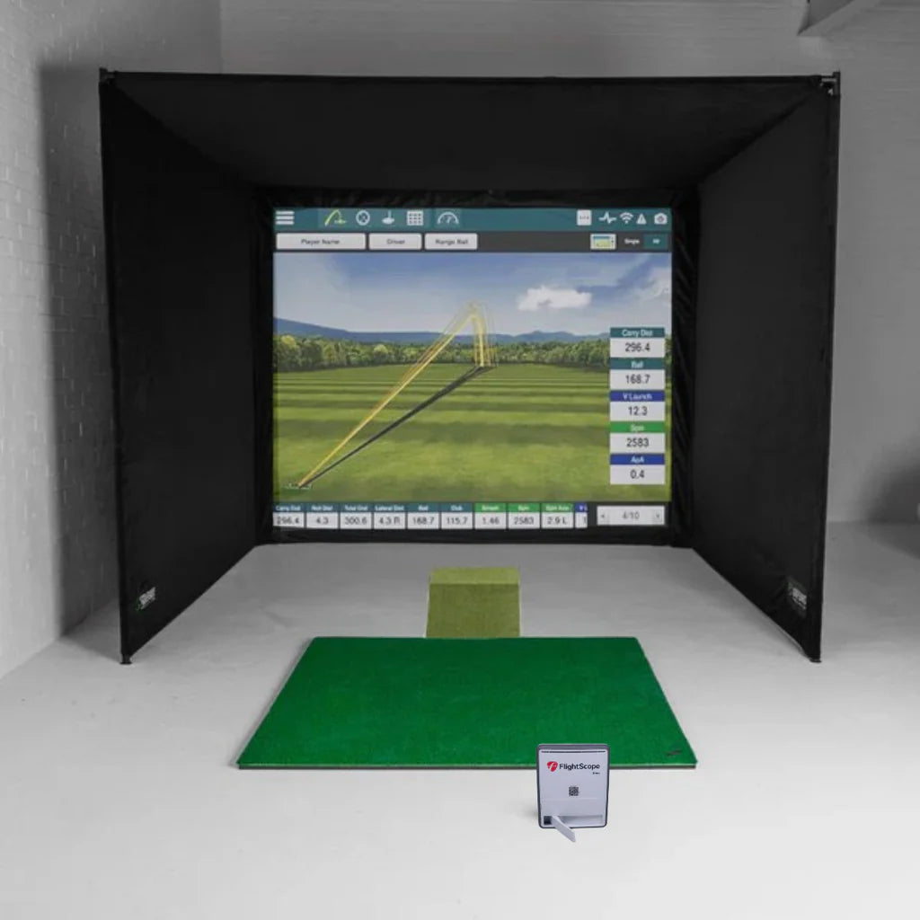 GolfBays FlightScope Mevo Gen 2 SimBox Home Golf Simulator Full Package