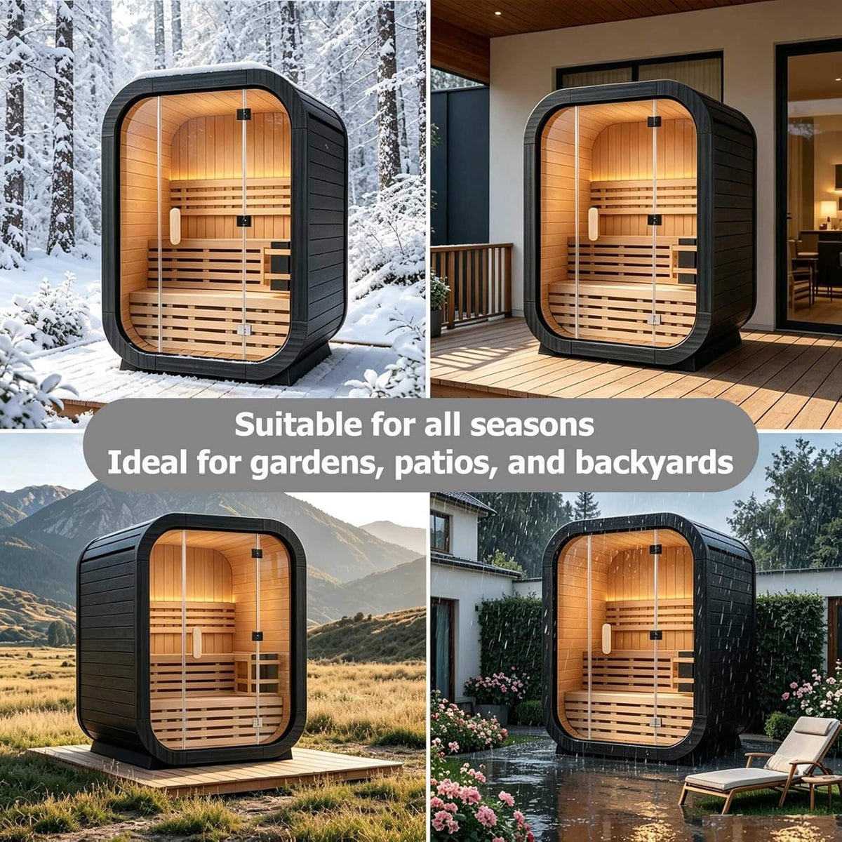Thermora Lund 2-Person Outdoor Spruce Cube Sauna Kit