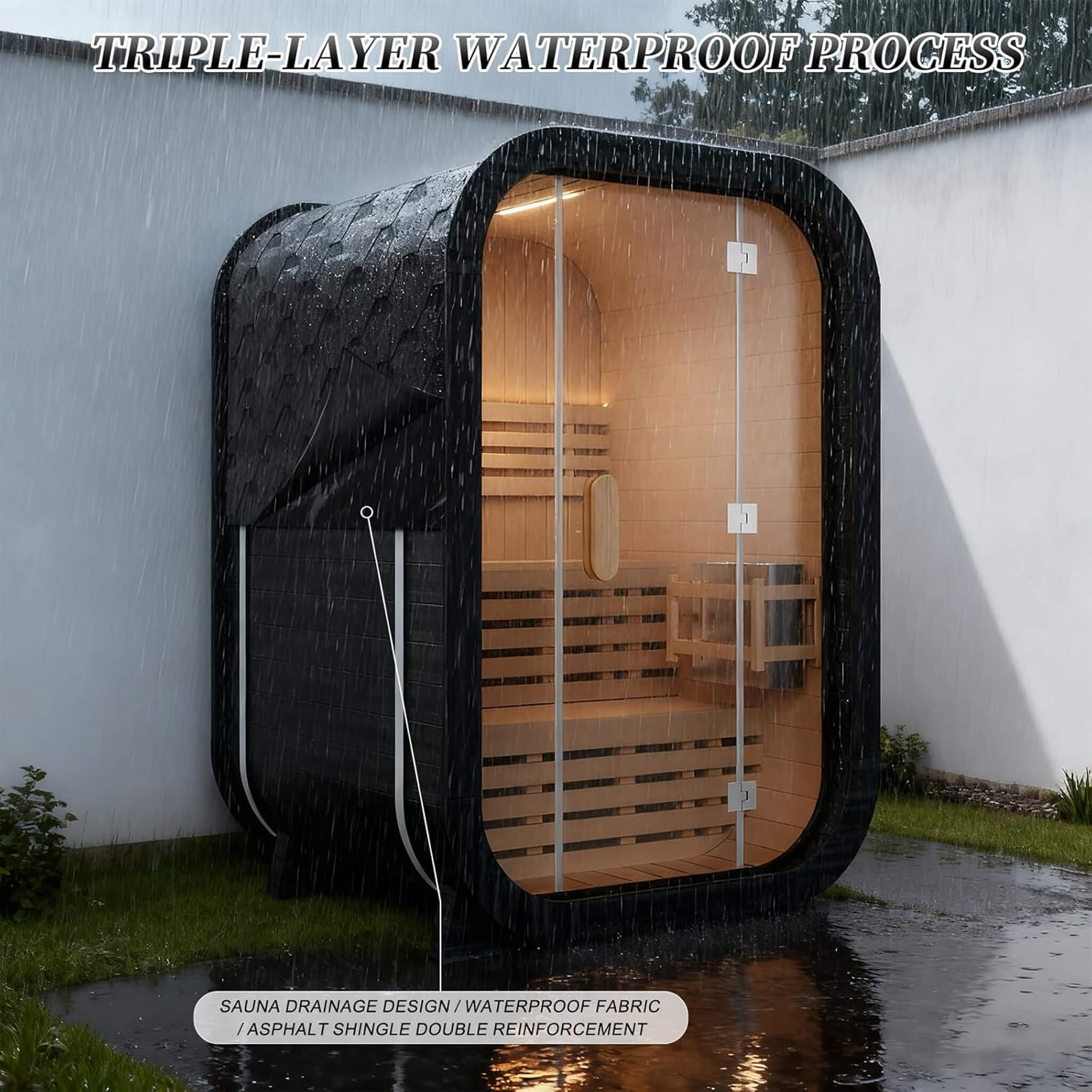 Thermora Lund 2-Person Outdoor Spruce Cube Sauna Kit