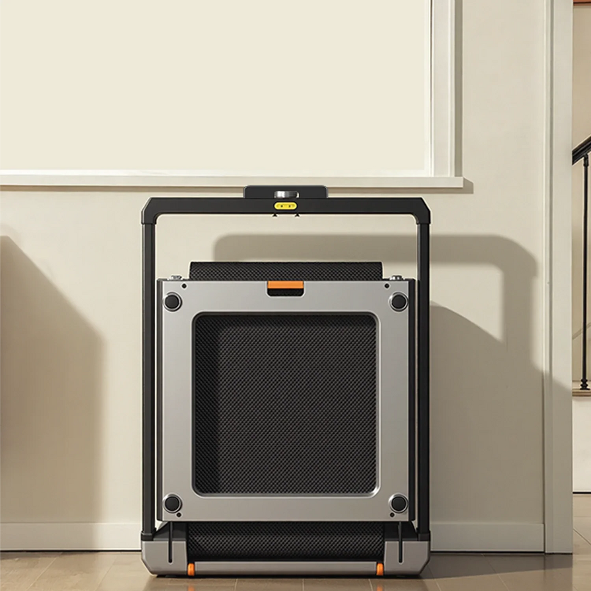 WalkingPad X25 treadmill stored upright