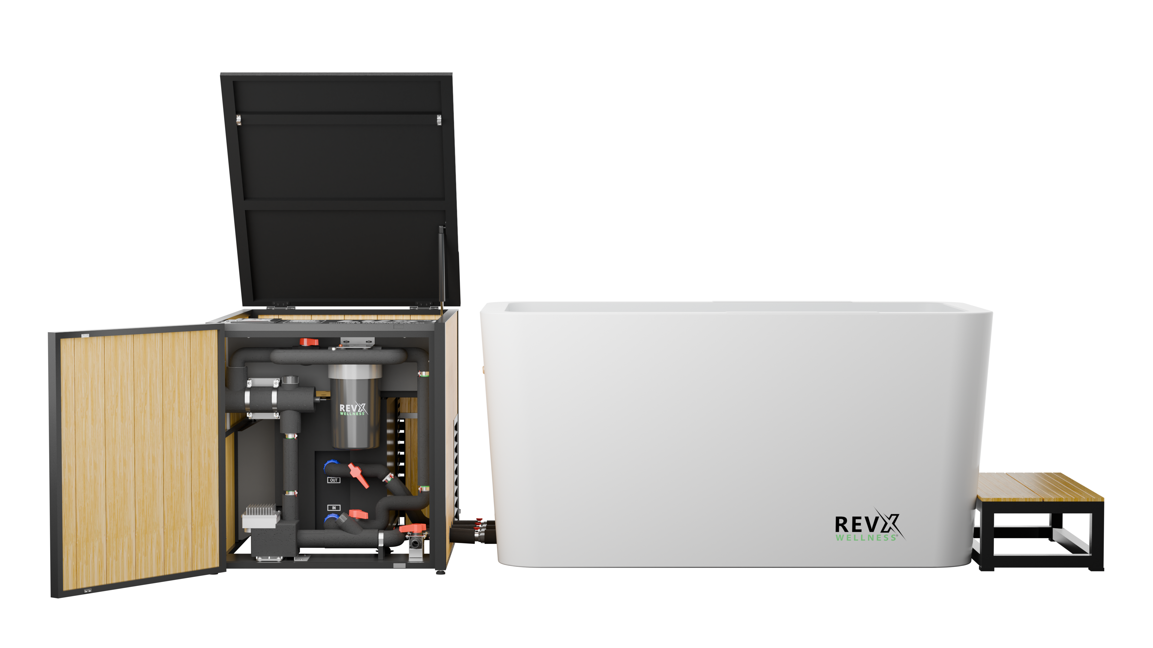 RevX X Tub Cold Plunge With LUX Chiller and Filtration