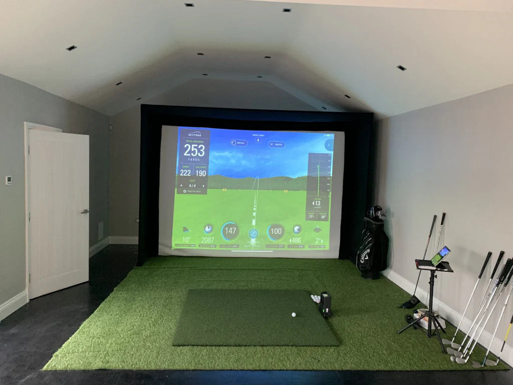 GolfBays SkyTrak+ SimBox Home Golf Simulator Full Package