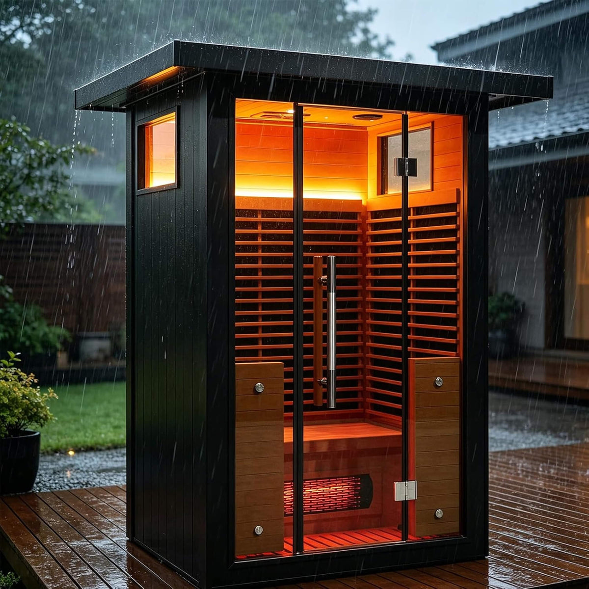Thermora Lugano 2-Person Outdoor Full-Spectrum Infrared Sauna With Wi-Fi