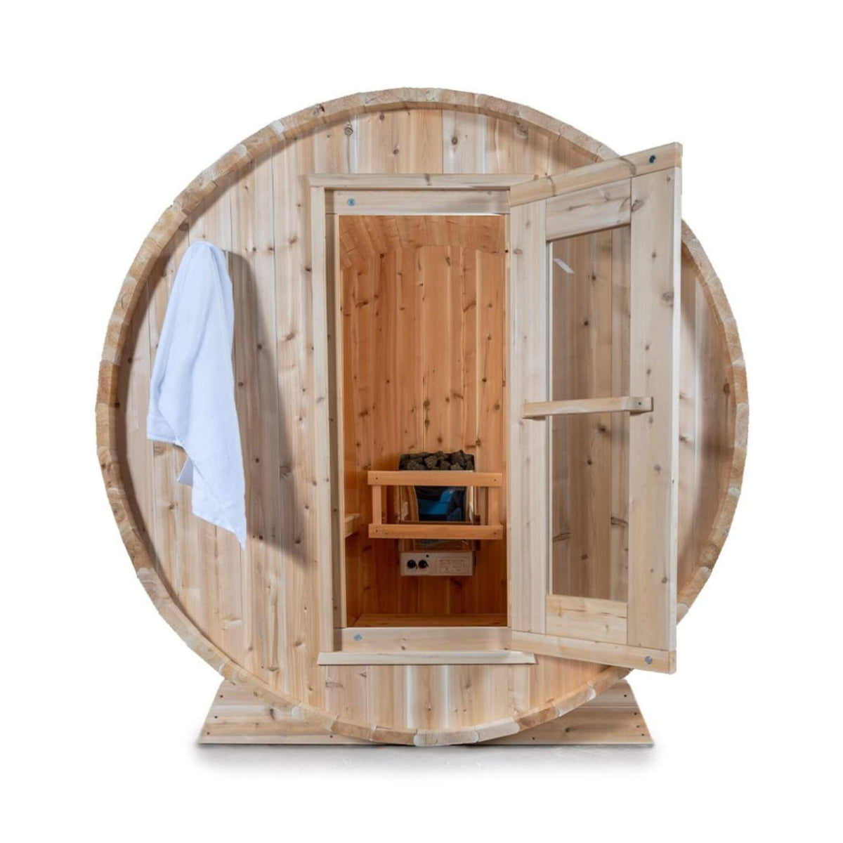 Dundalk Leisurecraft Harmony 84-Inch 4-Person Barrel Sauna [CTC22W]