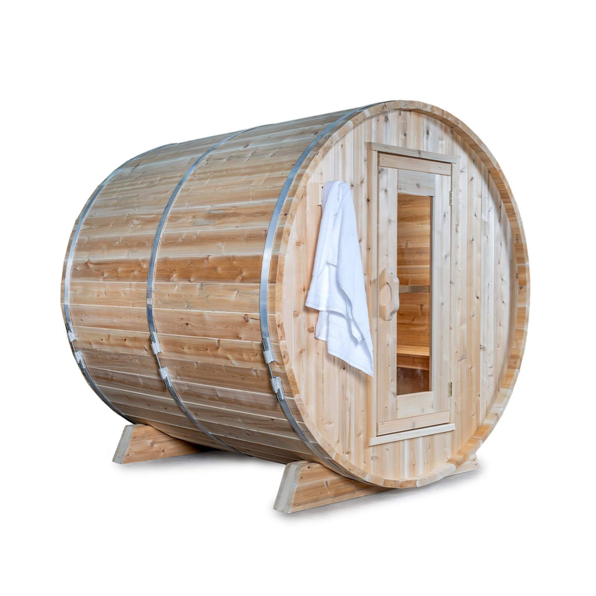 Dundalk Leisurecraft Harmony 84-Inch 4-Person Barrel Sauna [CTC22W]