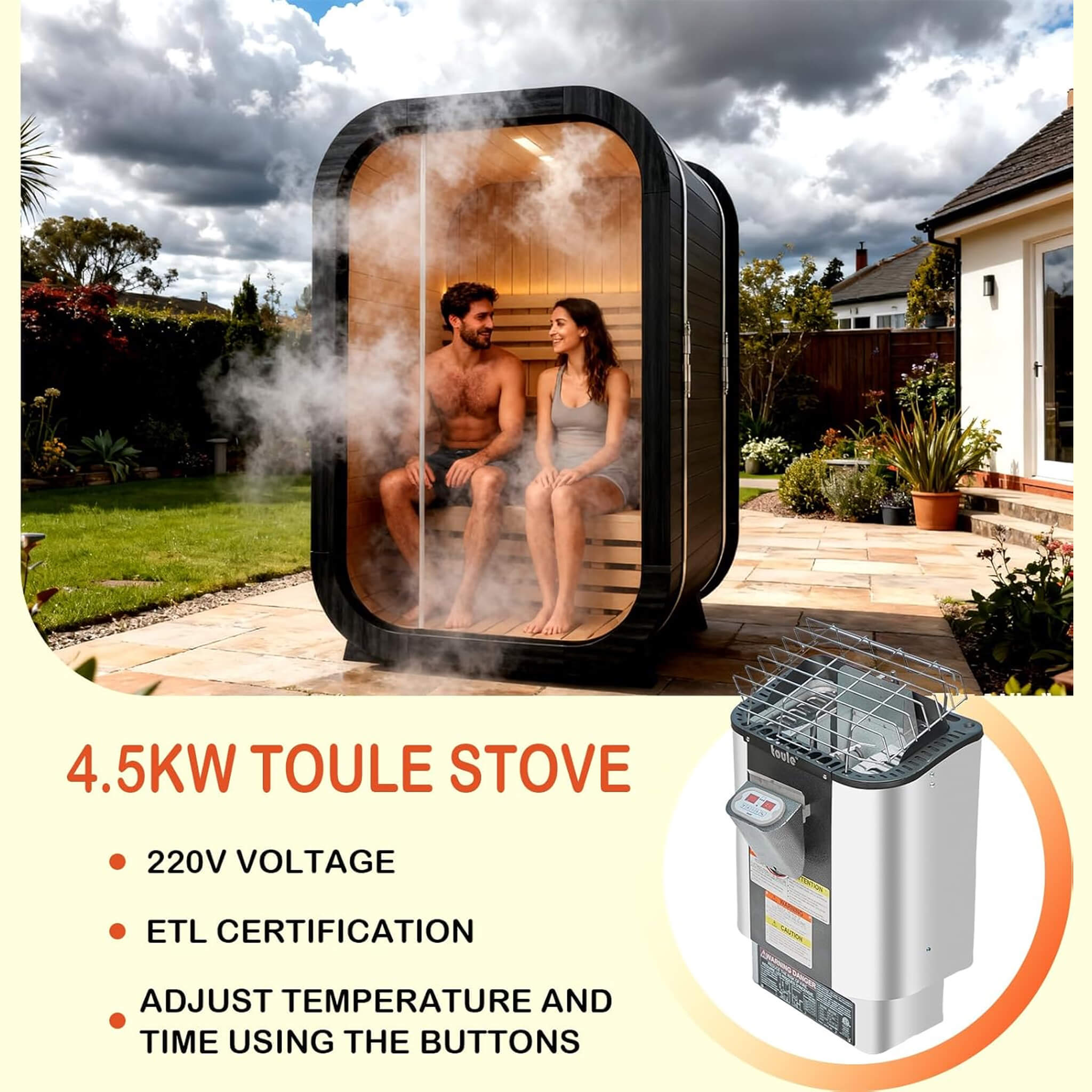 Thermora Lund 2-Person Outdoor Spruce Cube Sauna Kit
