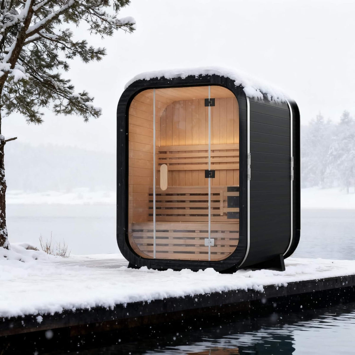 Thermora Lund 2-Person Outdoor Spruce Cube Sauna Kit