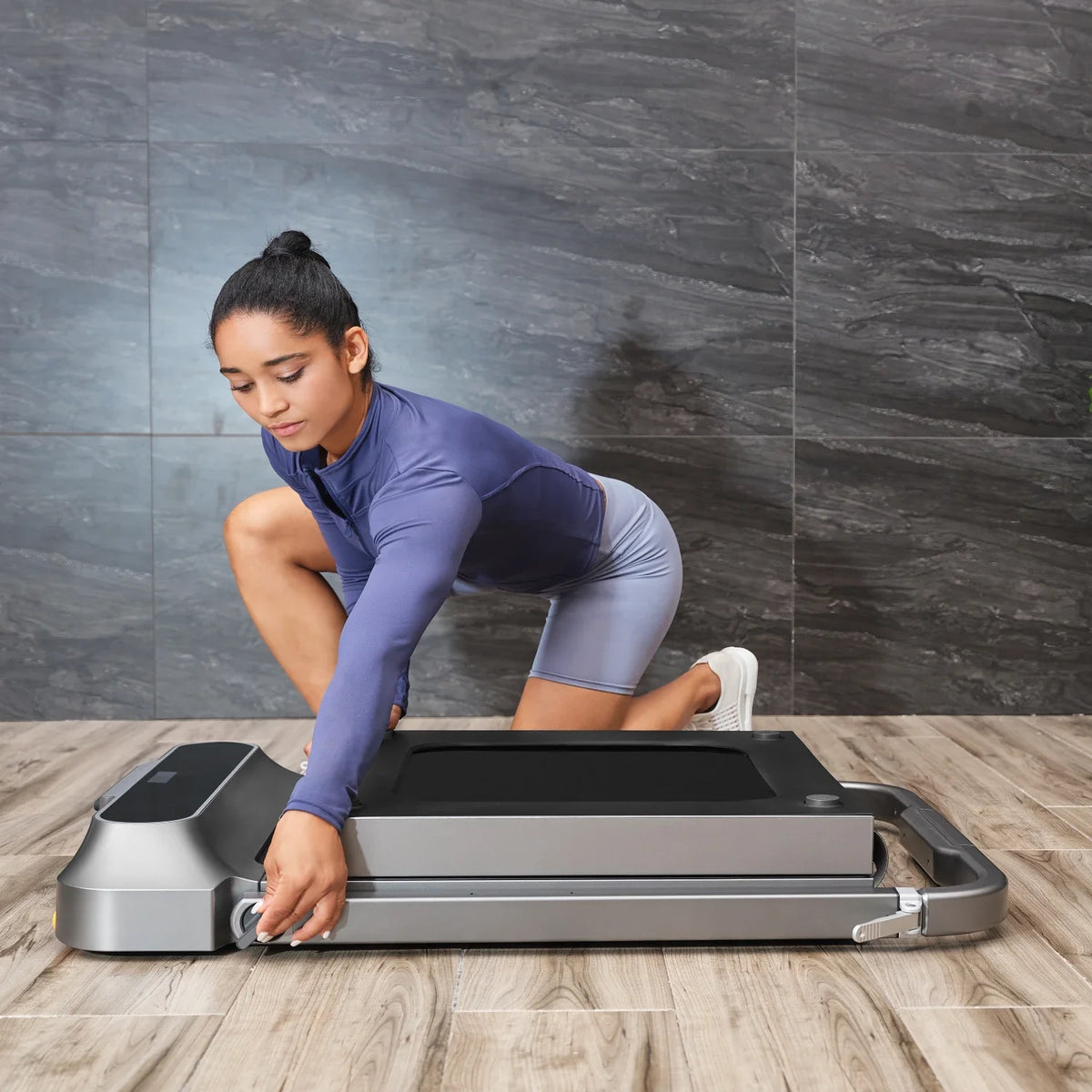 WalkingPad R2 treadmill in folded storage