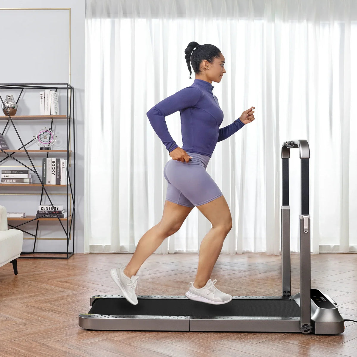 WalkingPad R2 treadmill used in a living room